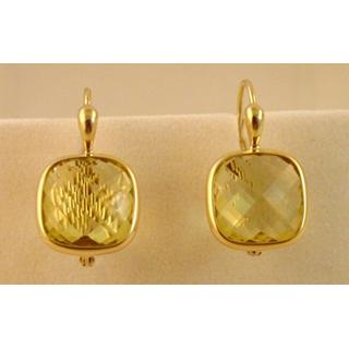 Χρυσά σκουλαρίκια Κ14 με ημιπολύτιμες πέτρες Μοντέρνα-Διάφορα ΣΚ 000999δ  Βάρος:5.7gr