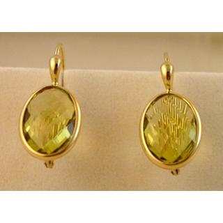Χρυσά σκουλαρίκια Κ14 με ημιπολύτιμες πέτρες Μοντέρνα-Διάφορα ΣΚ 001000δ  Βάρος:5.2gr