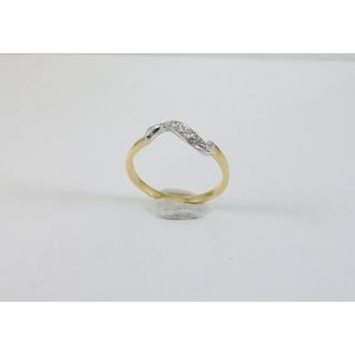 Gold 14k ring with Zircon ΔΑ 001756  Weight:1.77gr