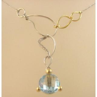 Gold 14k necklace with semi precious stones ΚΟ 000513  Weight:7.77gr