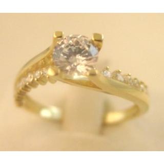 Gold 14k ring Solitaire with Zircon ΔΑ 001641  Weight:2.65gr
