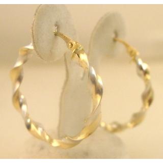 Χρυσά σκουλαρίκια Κ14 χωρίς πέτρες Μοντέρνα-Διάφορα ΣΚ 001007  Βάρος:2.45gr