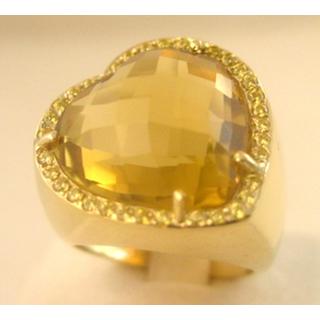 Gold 14k ring with semi precious stones and zircon ΔΑ 001761  Weight:15.25gr