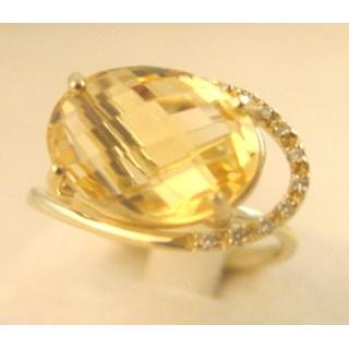 Gold 14k ring with semi precious stones and zircon ΔΑ 001763Β  Weight:4.65gr