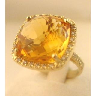 Gold 14k ring with semi precious stones and zircon ΔΑ 001765Β  Weight:7.4gr