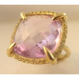 Gold 14k ring with semi precious stones and zircon ΔΑ 001766Β   Weight:11.65gr