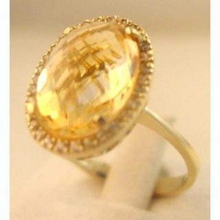 Gold 14k ring with semi precious stones and zircon ΔΑ 001767Β  Weight:4.6gr