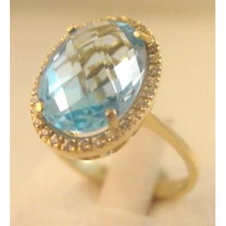 Gold 14k ring with semi precious stones and zircon ΔΑ 001767Γ  Weight:4.89gr