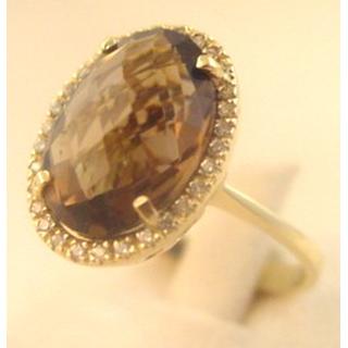 Gold 14k ring with semi precious stones and zircon ΔΑ 001767Δ  Weight:4.44gr