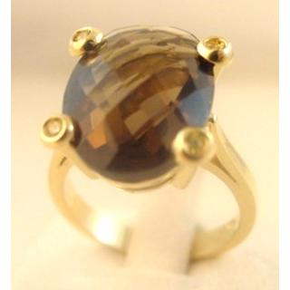Gold 14k ring with semi precious stones and zircon ΔΑ 001768Α  Weight:6gr