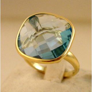 Gold 14k ring with semi precious stones  ΔΑ 001631δ  Weight:6.36gr