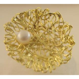 Gold 14k ring with Pearls ΔΑ 001770  Weight:6.4gr