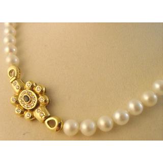 Gold 14k necklace with Pearls ΚΟ 000525  Weight:8.95gr