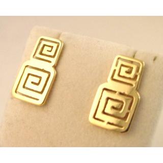 Gold 14k earrings Greek key ΣΚ 000974α  Weight:3.32gr