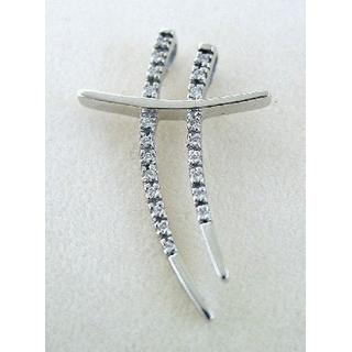 Gold 14k cross with Zircon  ΣΤ 000218Δ Weight:3.67gr