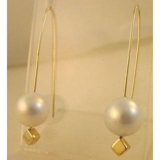 Χρυσά σκουλαρίκια Κ14 χωρίς πέτρες Μοντέρνα-Διάφορα ΣΚ 000703α  Βάρος:2.46gr