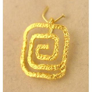 Gold 14k pendants Greek key ΜΕ 000661  Weight:1.2gr