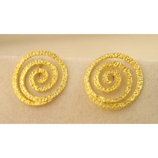 Gold 14k earrings Spiral ΣΚ 001019  Weight:3.5gr
