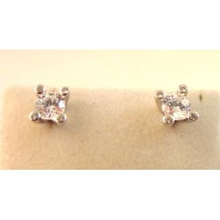 Gold 14k earrings Solitaire with Zircon ΣΚ 000986Κ  Weight:1.9gr