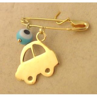 Gold 14k baby pin for newborns ΠΑ 000022