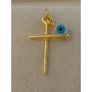 Gold 14k cross ΣΤ 000261α Weight:0.6gr