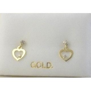 Gold 14k earrings Children with Zircon ΣΚ 001043  Weight:0.4gr