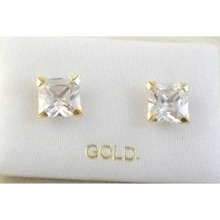 Gold 14k earrings with Zircon ΣΚ 001046Κ  Weight:2.23gr