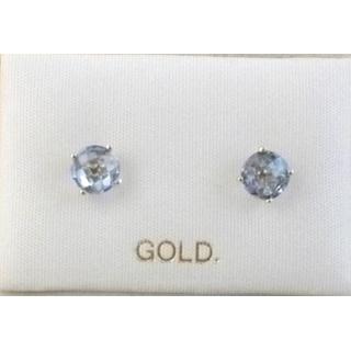 Gold 14k earrings with Zircon ΣΚ 001050  Weight:0.93gr