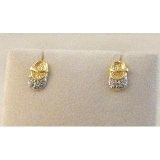 Gold 14k earrings Children with Zircon ΣΚ 001062  Weight:1.19gr