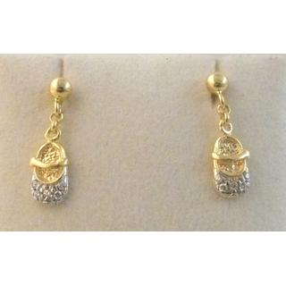 Gold 14k earrings Children with Zircon ΣΚ 001063  Weight:1.46gr