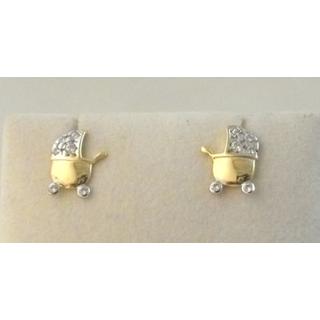 Gold 14k earrings Children with Zircon ΣΚ 001067  Weight:1.07gr