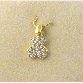 Gold 14k pendants Children with Zircon ΜΕ 000674  Weight:0.6gr