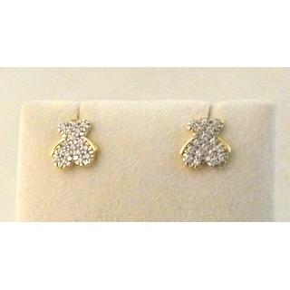 Gold 14k earrings Children with Zircon ΣΚ 001069  Weight:1.32gr