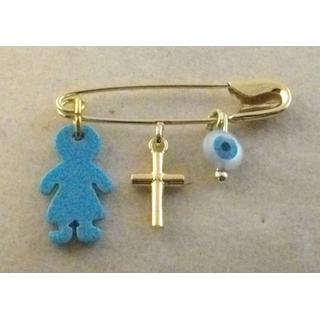 Gold 14k baby pin for newborns ΠΑ 000030