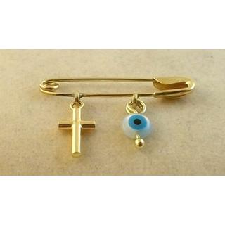 Gold 14k baby pin for newborns ΠΑ 000032