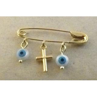 Gold 14k baby pin for newborns ΠΑ 000034