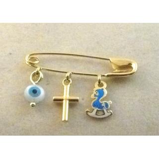 Gold 14k baby pin for newborns ΠΑ 000035