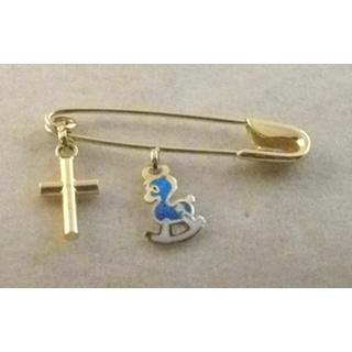 Gold 14k baby pin for newborns ΠΑ 000036