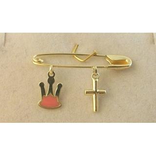 Gold 14k baby pin for newborns ΠΑ 000042