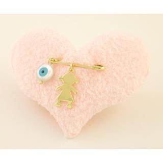 Gold 14k baby pin for newborns ΠΑ 000045