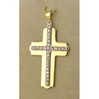 Gold 14k cross with Zircon  ΣΤ 000264 Weight:3.62gr