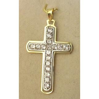 Gold 14k cross with Zircon  ΣΤ 000266 Weight:2.5gr