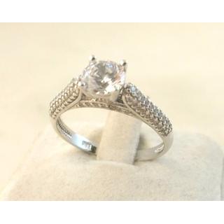 Gold 14k ring Solitaire with Zircon ΔΑ 001836  Weight:2.94gr