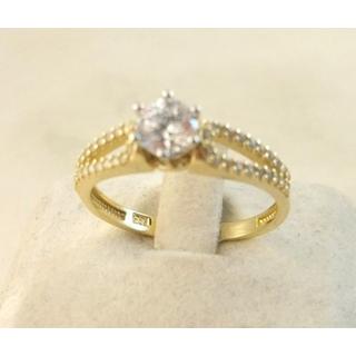 Gold 14k ring Solitaire with Zircon ΔΑ 001839  Weight:2.65gr