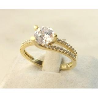Gold 14k ring Solitaire with Zircon ΔΑ 001843  Weight:2.84gr