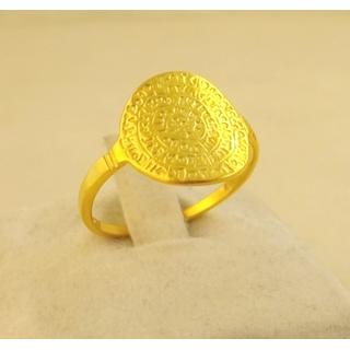 Gold 14k ring Phaistos disk ΔΑ 001856  Weight:2.27gr