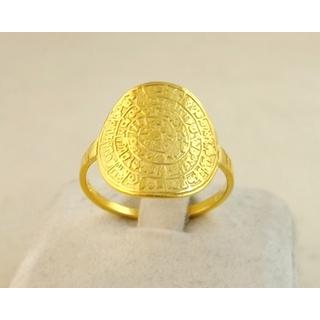 Gold 14k ring Phaistos disk ΔΑ 001857  Weight:3.48gr