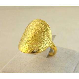 Gold 14k ring Phaistos disk ΔΑ 001858  Weight:3.73gr