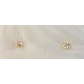 Χρυσά σκουλαρίκια Κ14 με ζιργκόν Μονόπετρα-Κοσμήματα Γάμου ΣΚ 001097K  Βάρος:0.3gr