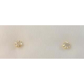 Gold 14k earrings Solitaire with Zircon ΣΚ 001097K  Weight:0.3gr